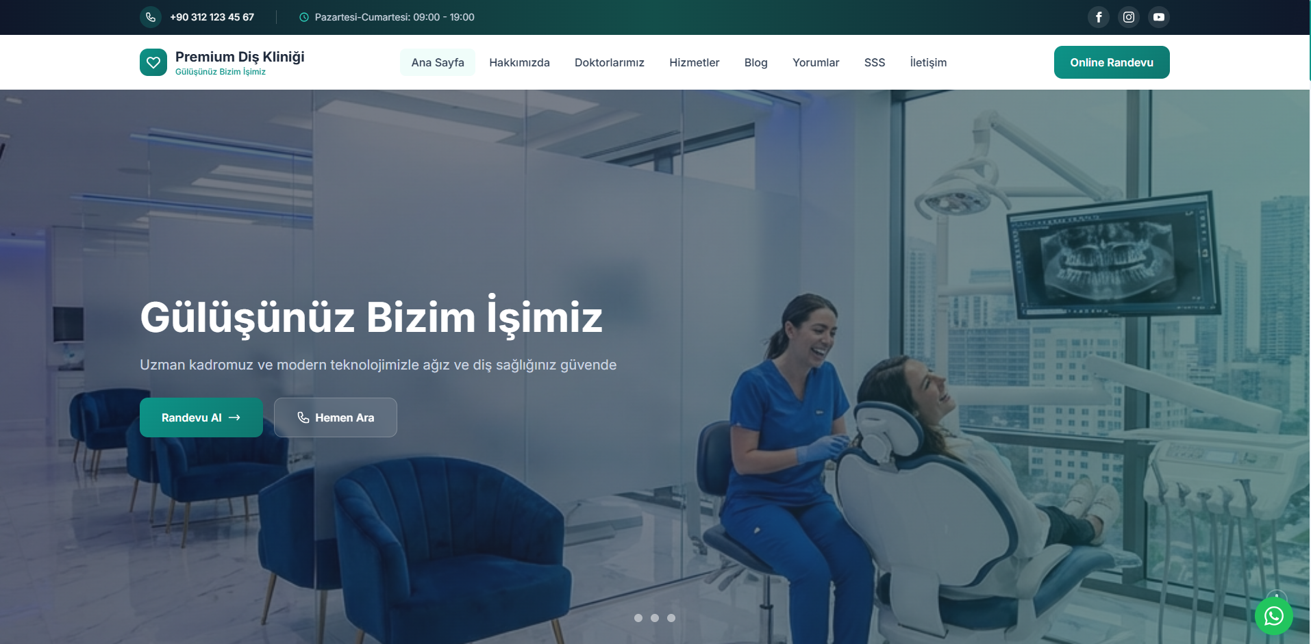 Diş Hekimi Web Sitesi Scripti - Online Randevu ve Klinik Yönetim Yazılımı