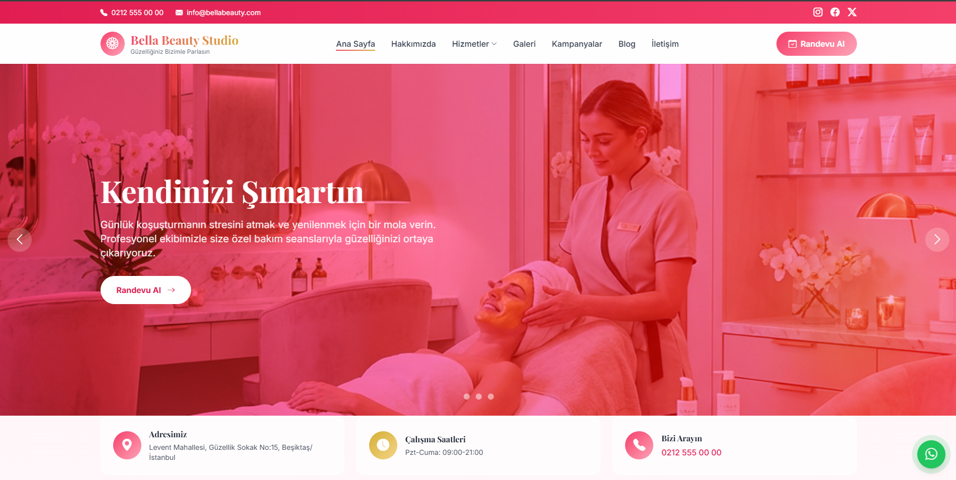 Profesyonel Güzellik Salonu Yönetim Sistemi ve Web Sitesi